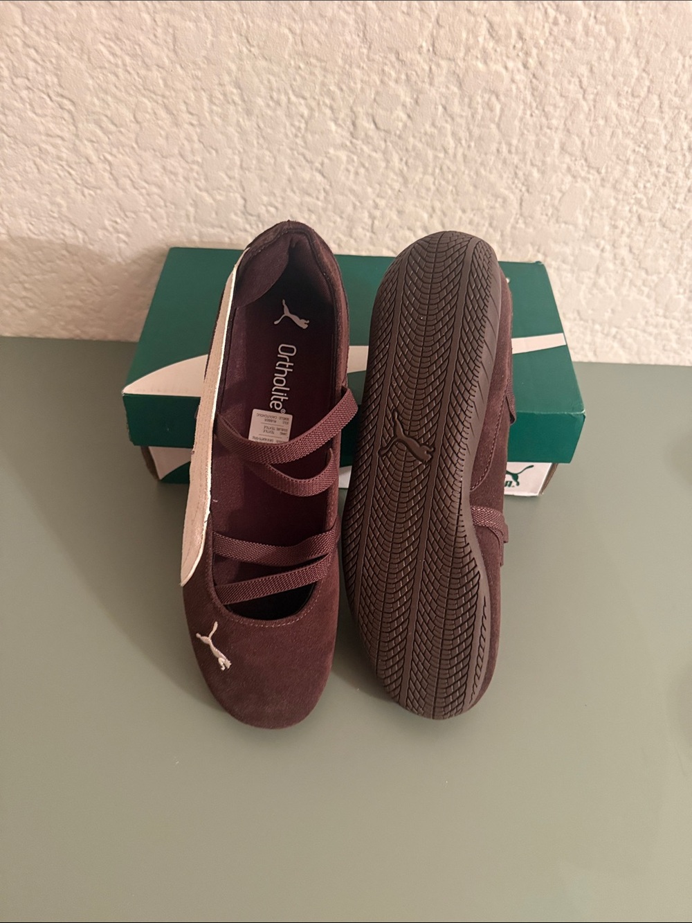 PUMA Speedcat Ballet Suede Sneaker chocolate brown warm white sz 8 - Picture 6 of 6